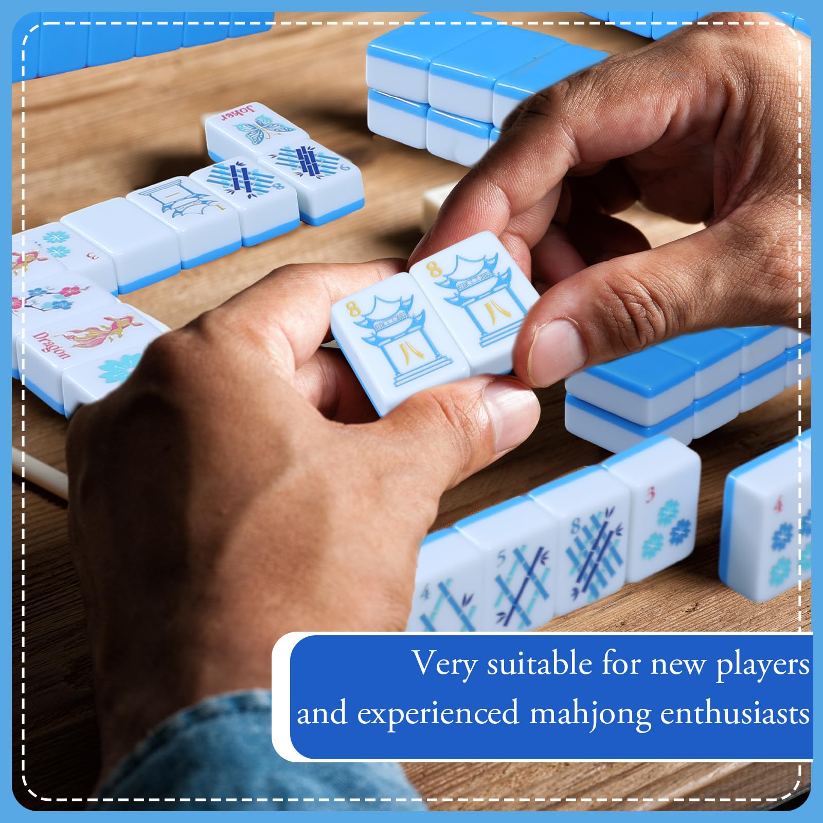 160 pezzi solo mahjong americano, 3,2 x 2,3 cm