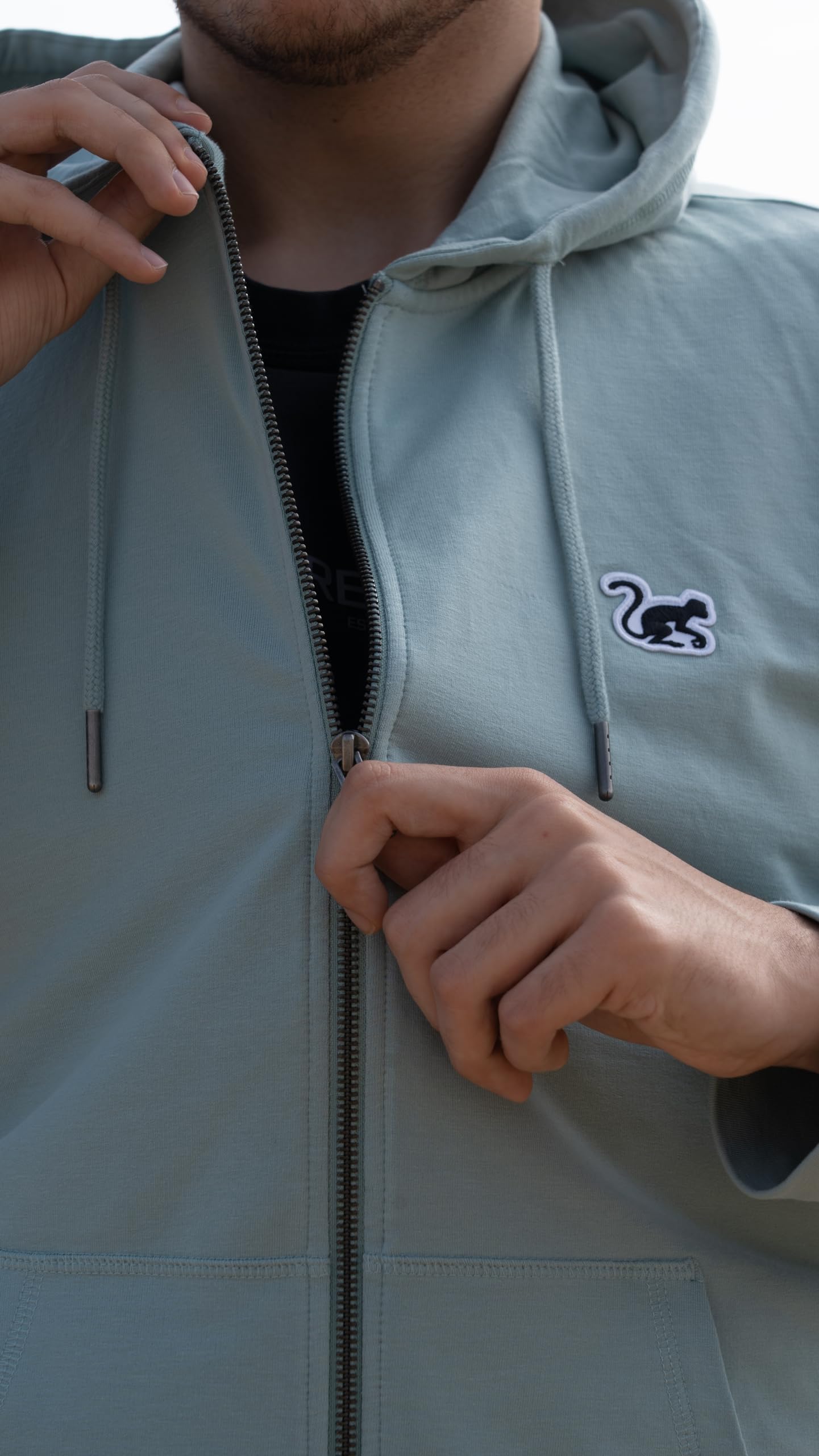 Surf Monkey Sudadera Fina con Capucha y Cremallera Ecológica Primavera/Verano - Modal, un Material ecológico y Resistente - Hoodie Hombre/Mujer