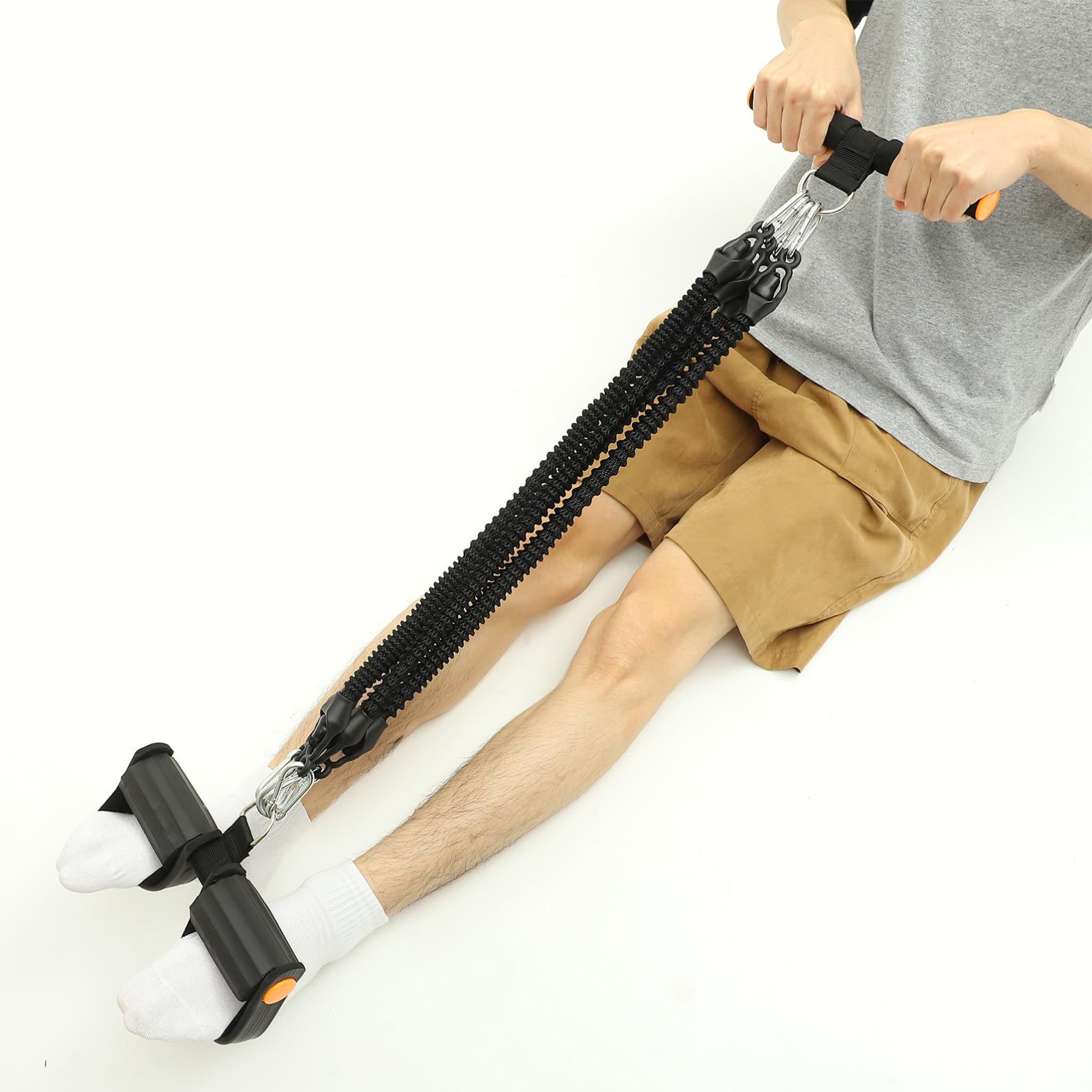 MAGICLULU Espansore per Bodybuilding Corda Elastica e Pedale Multifunzionale in Materiale Resistente per Esercizi Addome e Braccia a Casa Palestra Fitness