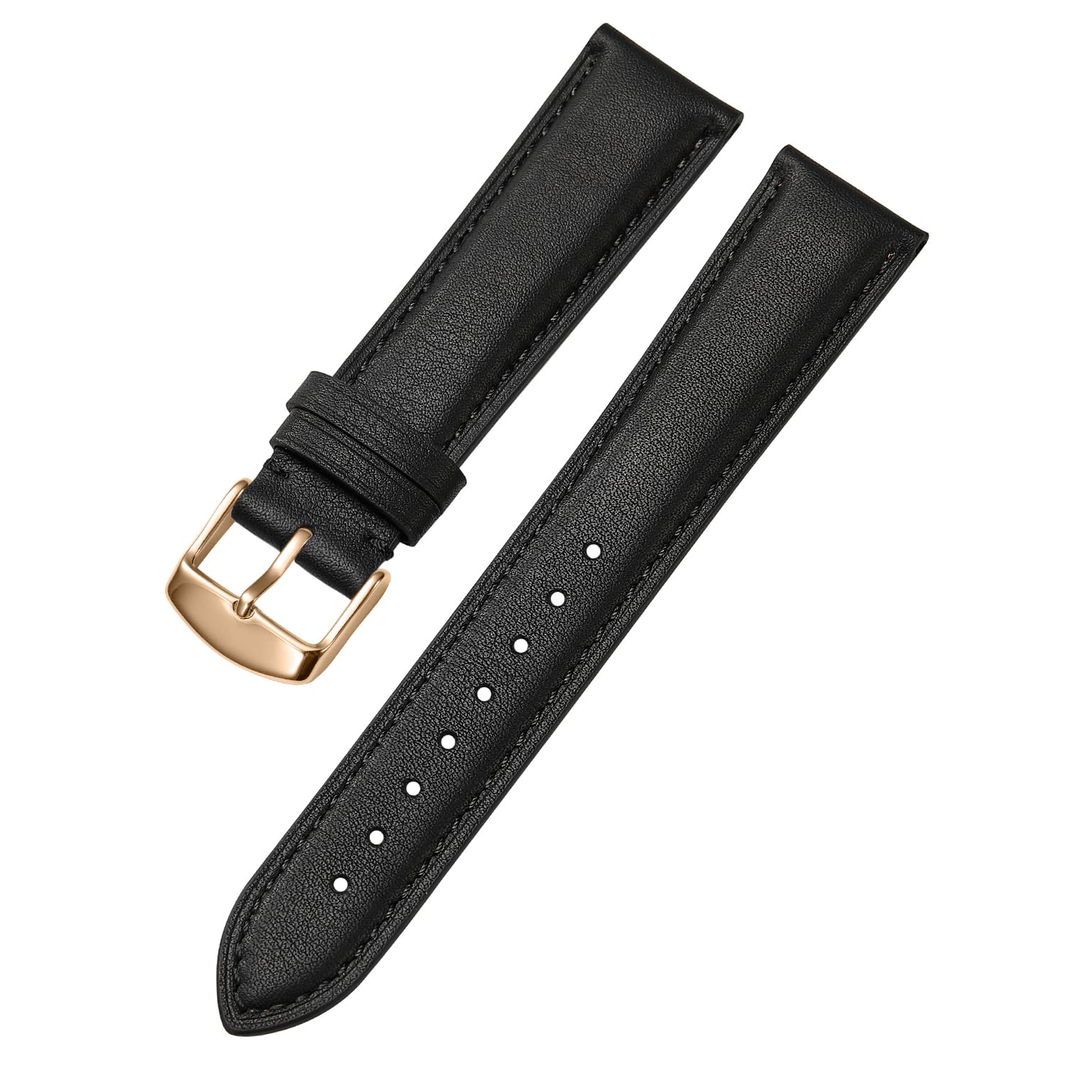 Leather Watch Band for Men and Women, Quick Release Watch Strap, Black Replacement Watchband-18mm 19mm 20mm 21mm 22mm 24mm