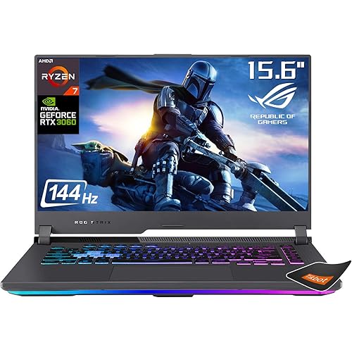 ASUS 15.6" ROG Strix G15 Laptop, 15.6" FHD 144Hz, AMD Ryzen 7 4800H - GeForce RTX 3060, Win 11 Home, with Mouse Pad (16GB RAM | 1TB PCIe SSD)