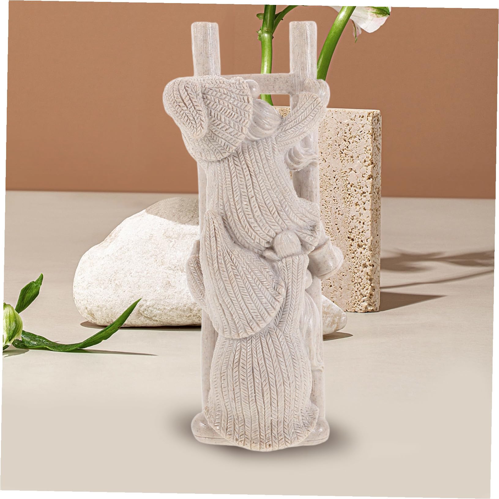 SUPVOX Sculpture De Noël en Résine pour Jardin GNOME Grimpant Amusant Figurine De GNOME Grimpant Ornement De Jardin en Résine Beige