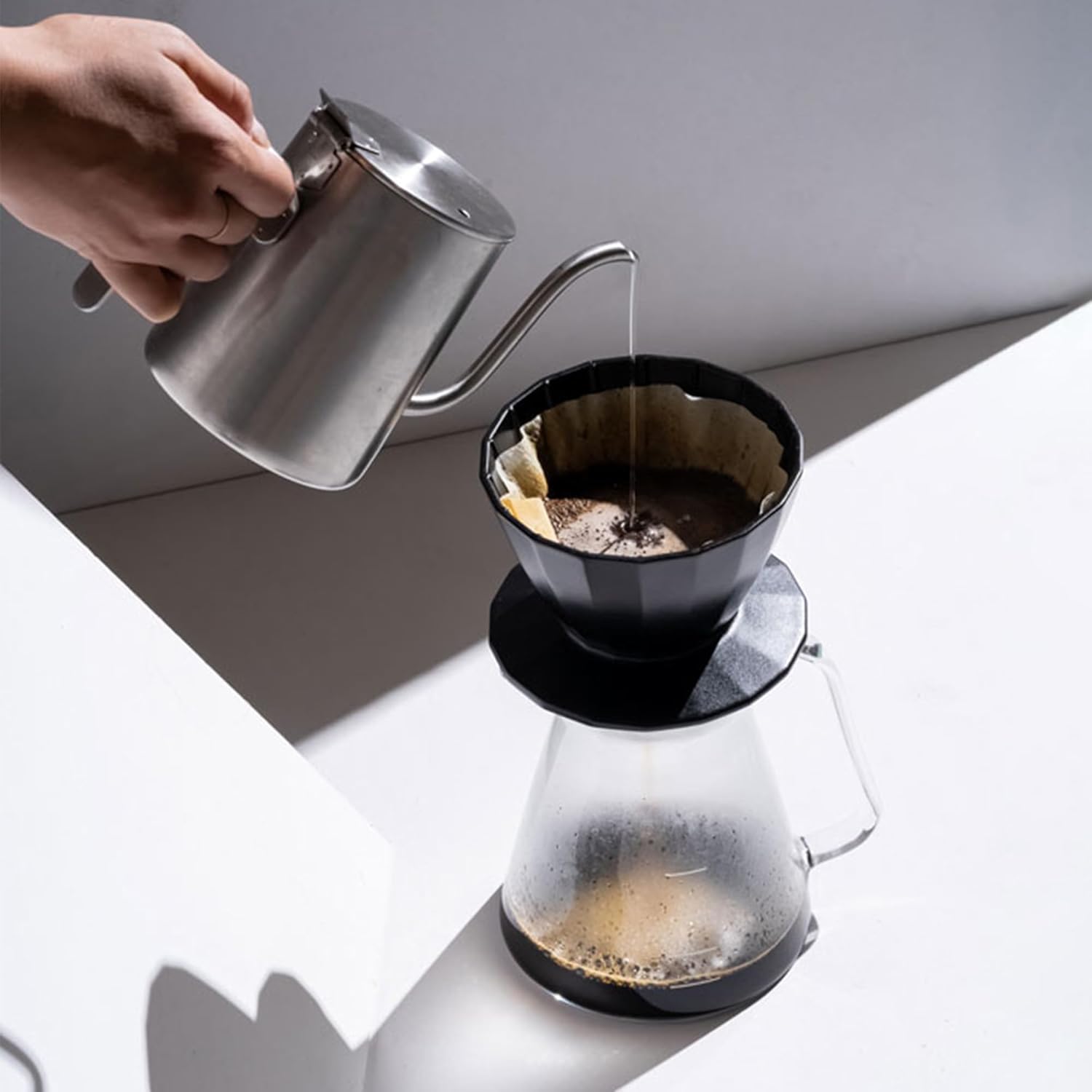 KYOTOH KAKU-KAKU COFFEE DRIPPER 2CUPS Pink Coffee Dripper Drip Pottery Conical Shape Stylish Made in Japan for 2 Cups