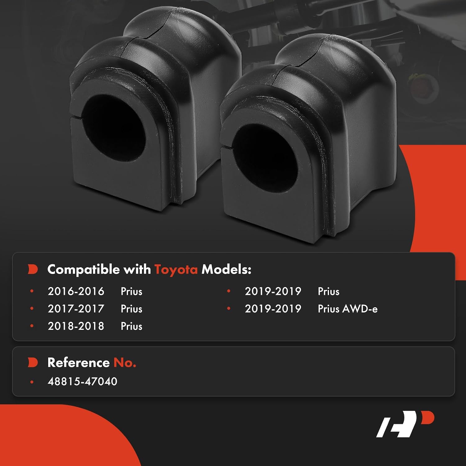 A-Premium 2 x Front Sway Bar Bushing Kit, Compatible with Toyota Prius 2016-2019, Prius AWD-e 2019