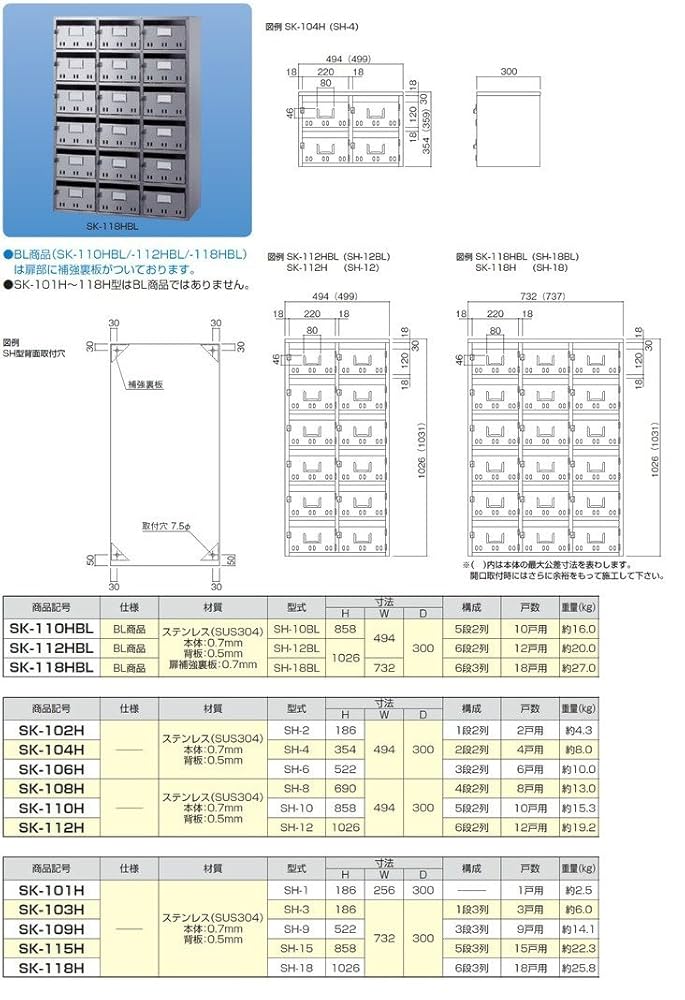 日*5様 ①4人集合商品 ナスタ 集合住宅用 宅配ボックス+郵便ポスト プチ宅unit