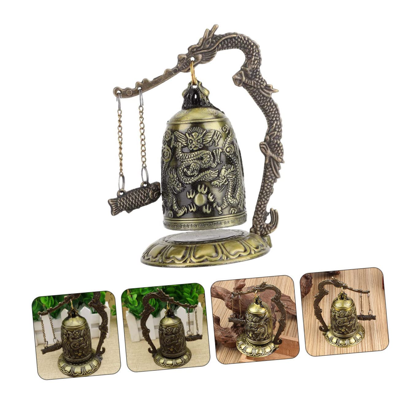 Amazon｜TOPPERFUN ヴィンテージドラゴンベル 彫刻入り製オーナメント