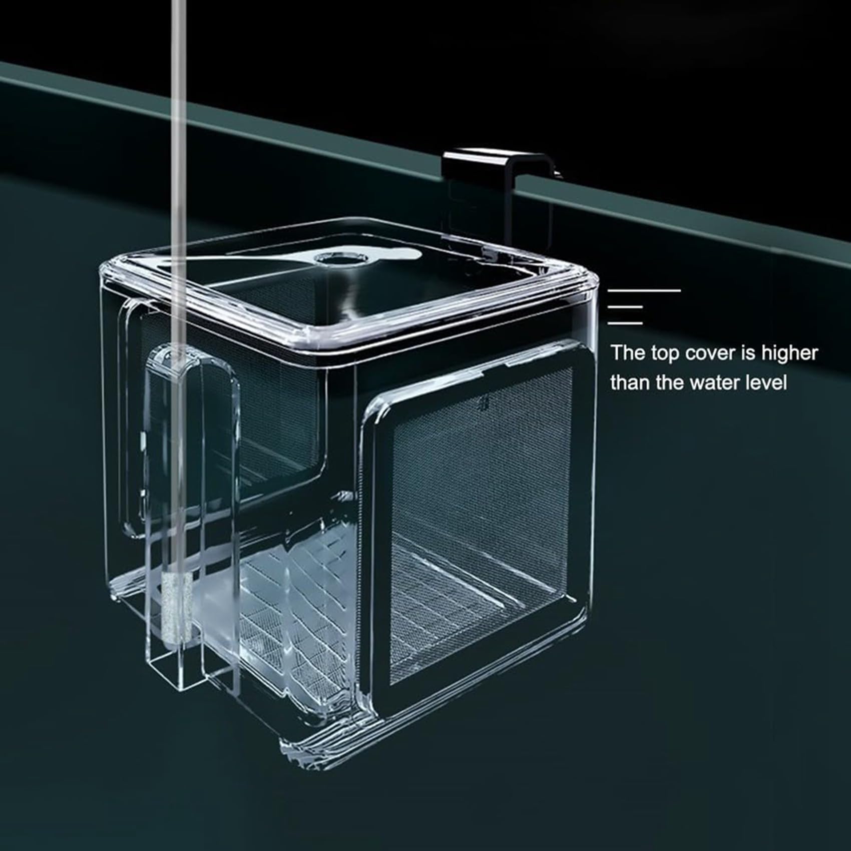 2X Fischzuchtbox, Acryl-Fischisolationsbox zum Aufhängen, Aquarium-Bruttank für Süßwasser-Meerwasser-Aquarien