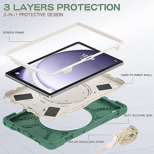 Miniatura 319 de Funda resistente para Galaxy Tab S10 Ultra 2024/S9 Ultra 2023/S8 Ultra 2022, funda híbrida resistente con soporte para bolígrafo S, funda a prueba