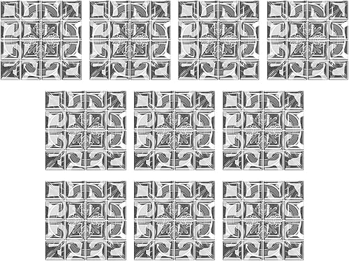 Azulejos de azulejos de 10 hojas para despegar y pegar, azulejos sin costuras para salpicaduras de cocina, azulejos decorativos 3D autoadhesivos