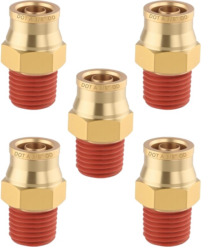 Conexões Rápidas de Latão para Freio a Ar HASAOMOI 3/8" x 1/4" NPT – Kit com 5 unidades