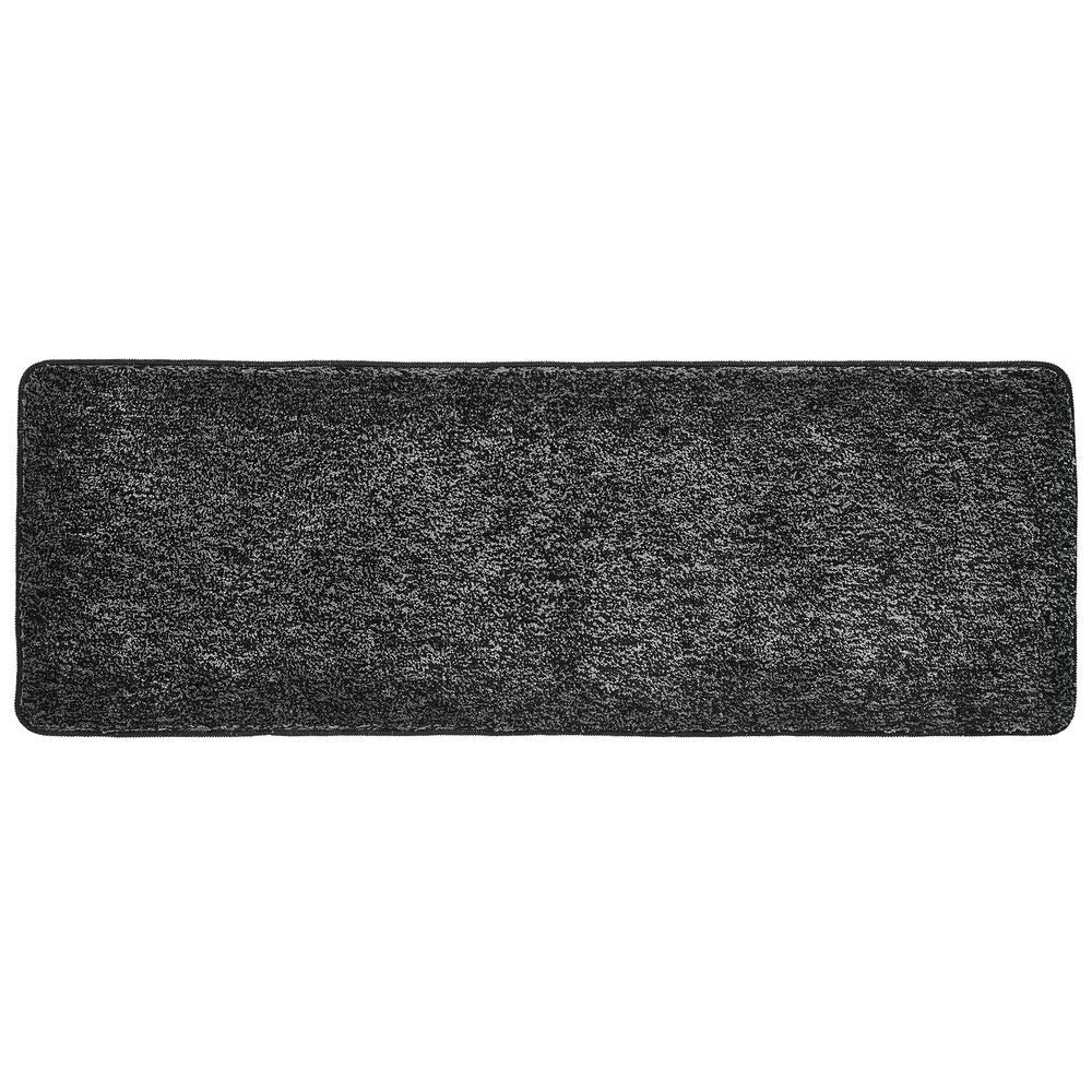 mDesign Non-Slip Microfiber Polyester Rectangular Spa Mat/Bath Rug, Plush Water Absorbent Accent Rug for Bathroom Vanity, Bathtub/Shower, Machine Washable, 60" x 21", Heathered Charcoal Gray