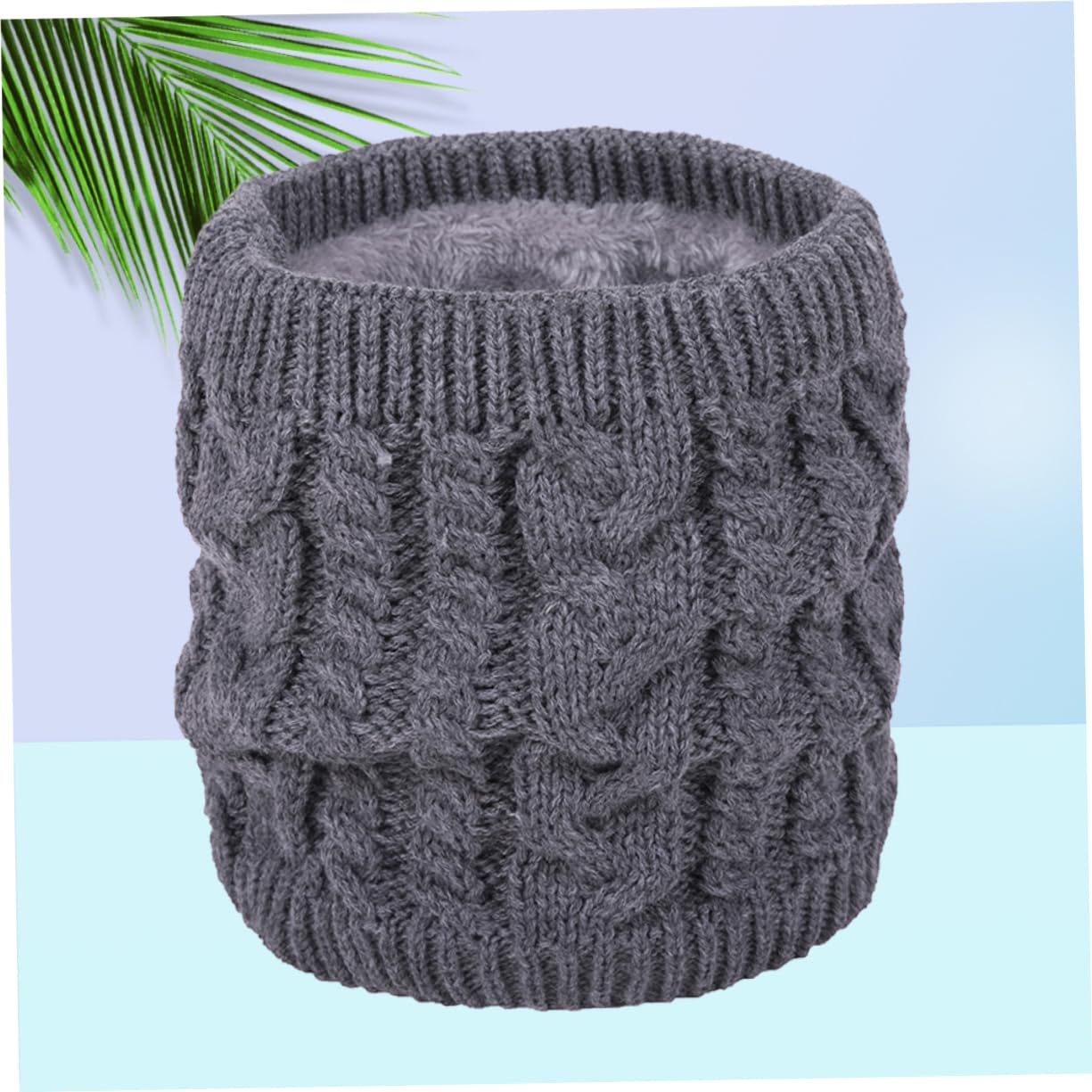 3pièces Écharpe Tricotée Avec Doublure Fleece Pour Femme Chaud Et Stylé Hiver Foncé