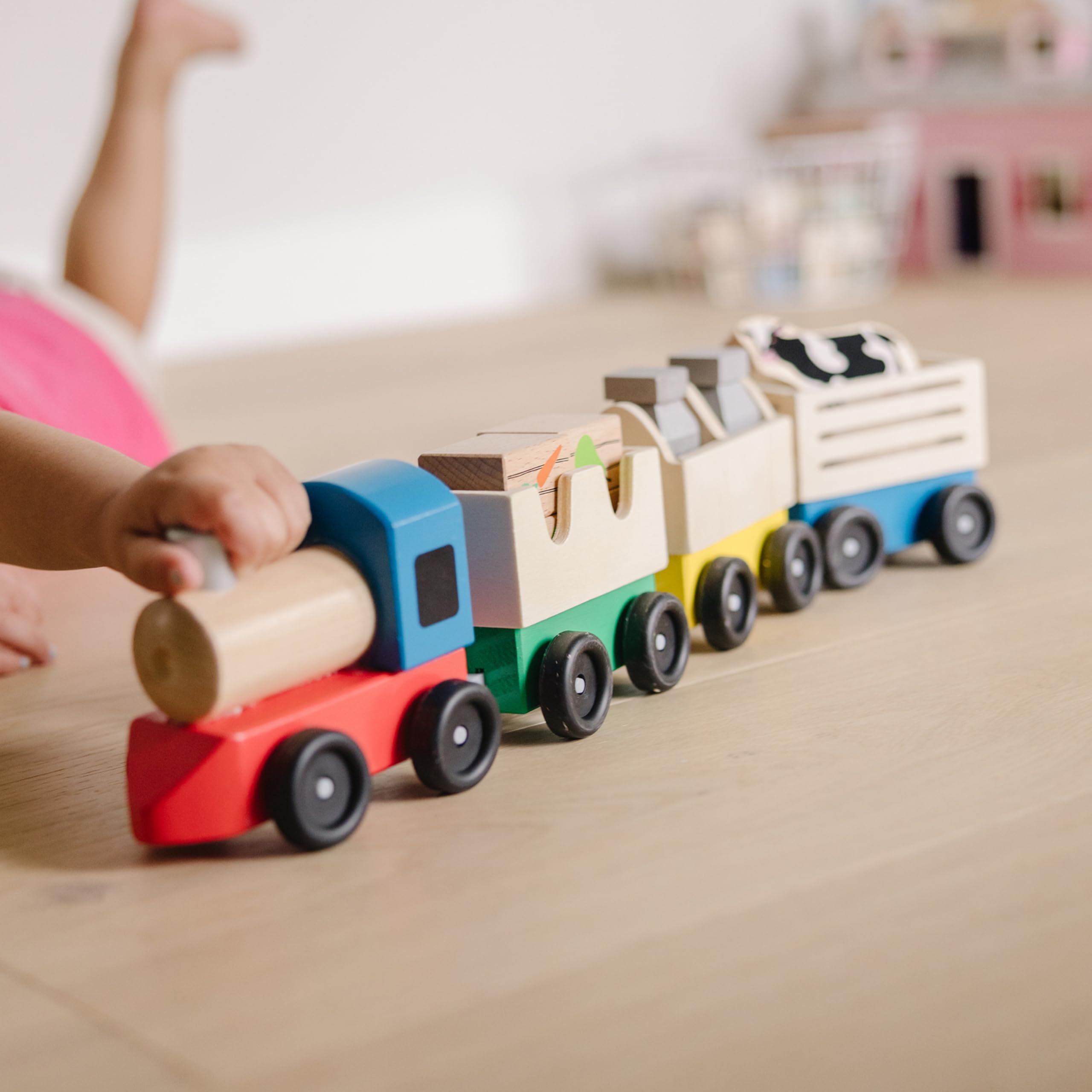 MELARQT Melissa & Doug Holzbauernhof Zug Spielzeug-Set (E-Commerce Verpackung)