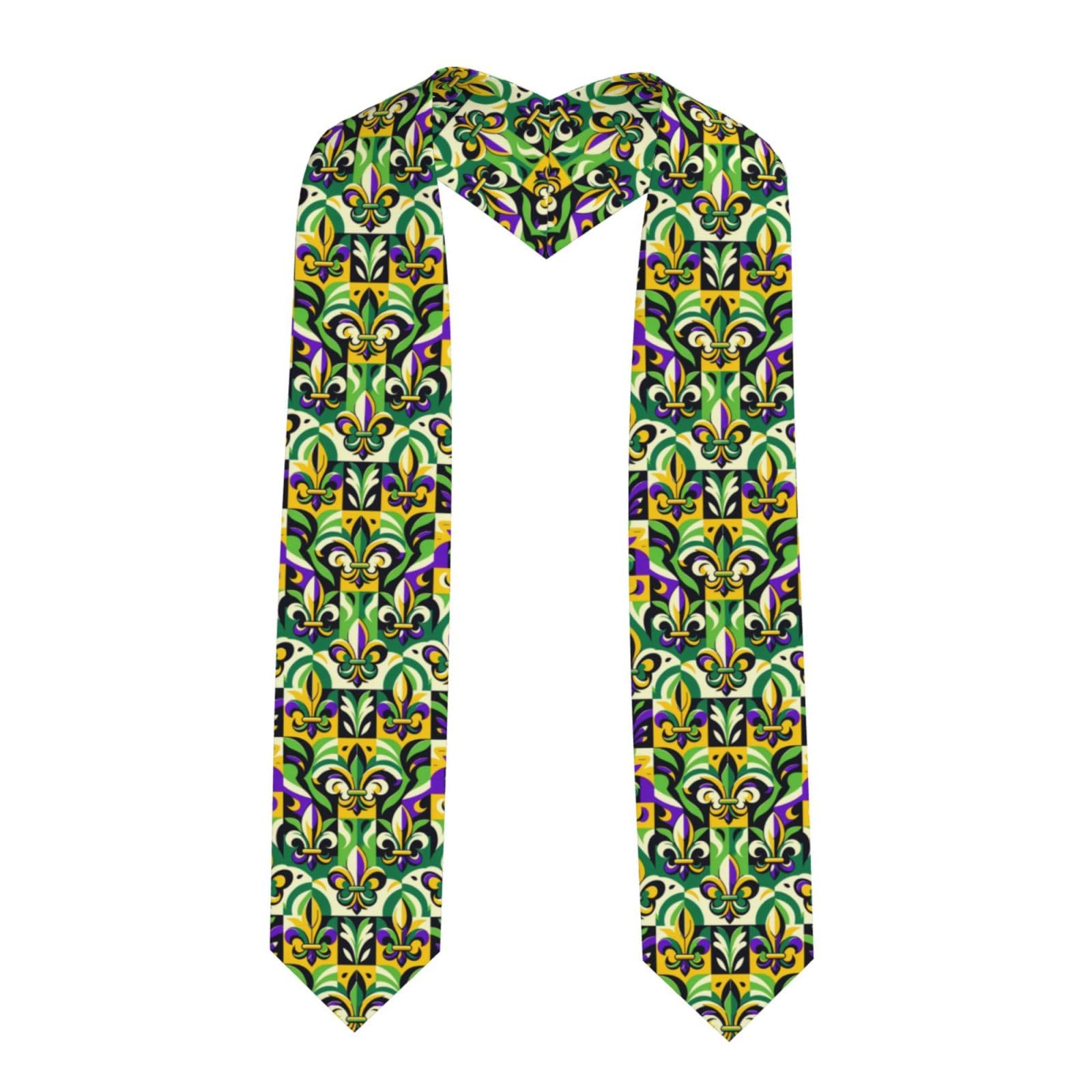 Augenstern Unisex Pointed Graduation Stoles Mardi-Gras-Fleur-De-Lis Fashion Graduation Sash