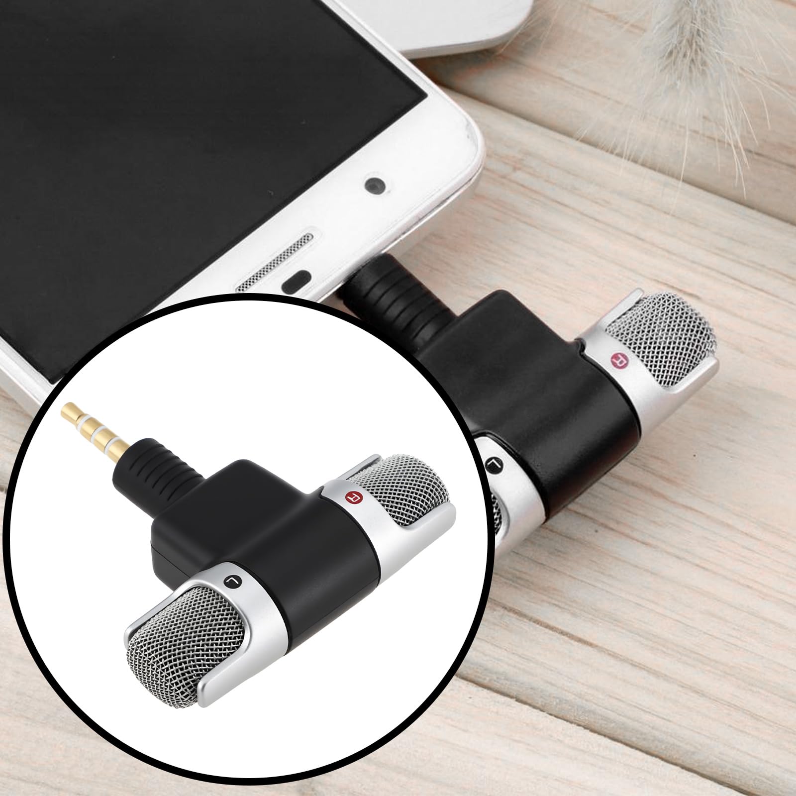 Create idea 3.5mm Stereo Four Pole Gold-Plated Mini Microphone 5.7x5.5x1.3cm Suitable for Mobile Phones PCs Recorders - Image 3