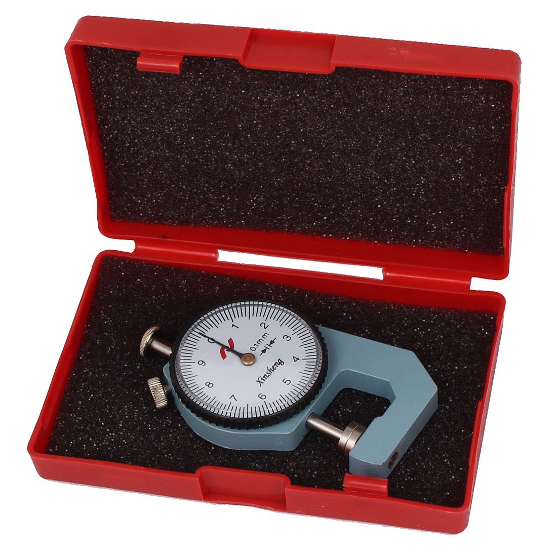 Aexit 0-10mm x Gauges 0.1mm Dial Thickness Gauge Gage Measuring Tool Gray Gauge Sets w Case