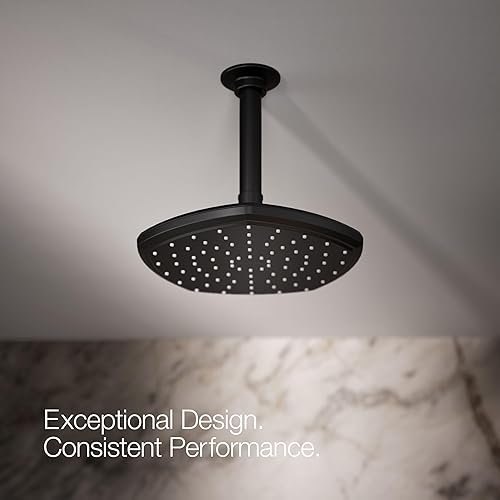 Miniatura 31 de KOHLER 27051-SN - Cabezal de lluvia de una sola función de 8 pulgadas, cabezal de ducha de un solo rociador, cabezal de ducha tipo lluvia, 2.5 GPM
