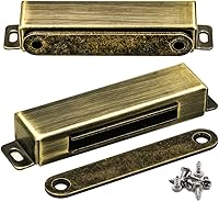 Vista 8 de Pestillo magnético para puerta de 70 libras, pestillo resistente para armarios, puertas de muebles, de acero inoxidable, bronce aceitado
