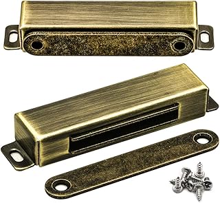 Magnetic Door Catch, Heavy Duty Magnet Latch Cabinet Catches for Cabinets Shutter Closet Furniture Door, Stainless Steel 70 lbs Bronze (2 Pack