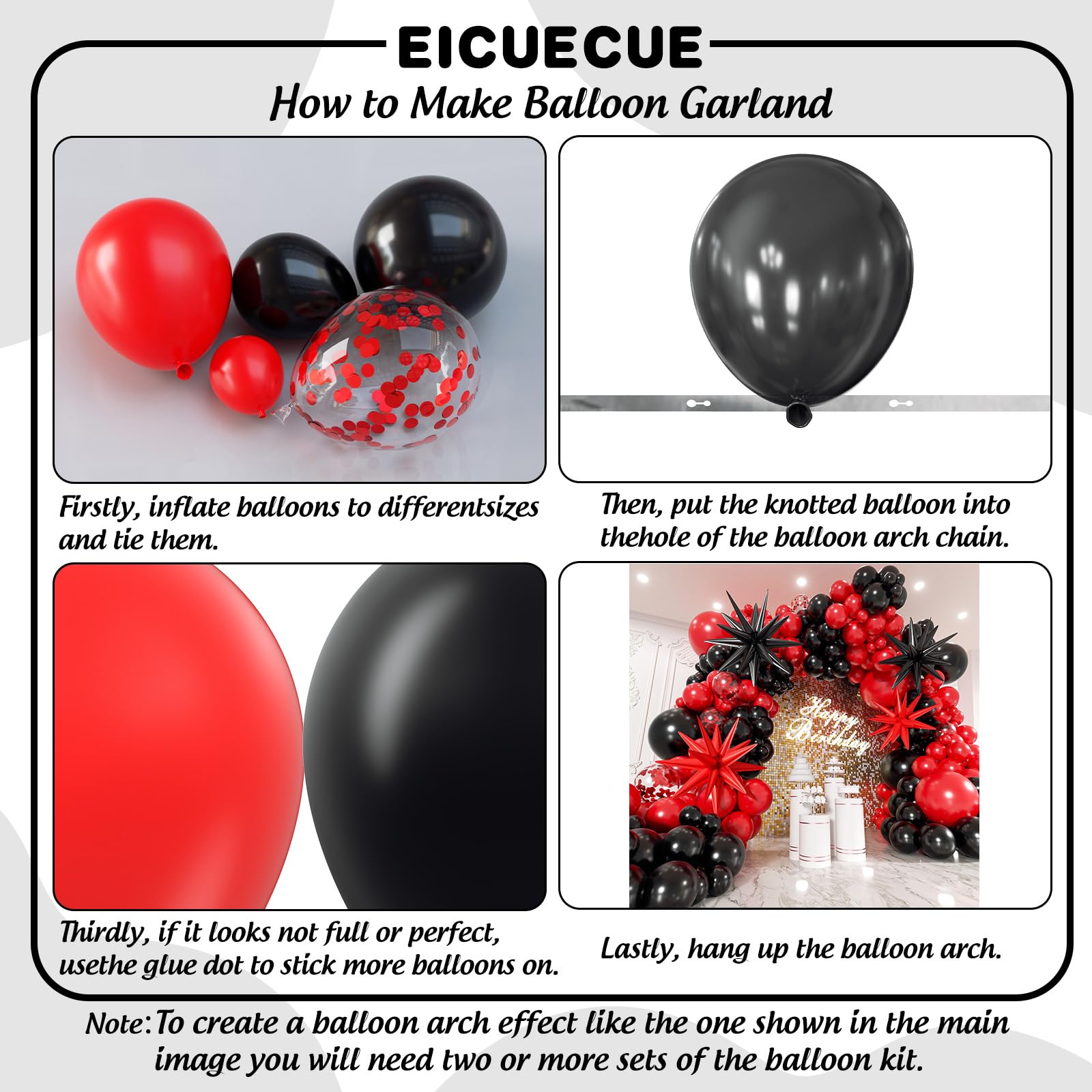 Girlanda z czerwonymi i czarnymi balonami, zestaw z gwiazdami, 200 szt., 10, 12, 18, 56 cm, balony z konfetti na ukończenie szkoły, urodziny, rocznicę, grill, kasyno, Nowy Rok, studniówkę