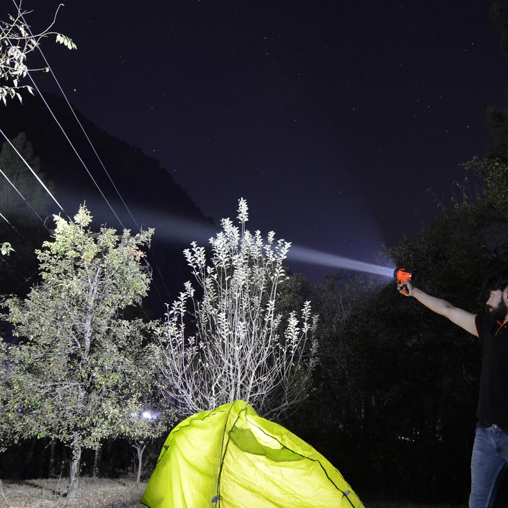 Groz Long Distance Torch Rechargeable - 400m Range, High Power | Rechargeable Torch 7W (LED) | Torch with SOS Mode | IP67 Waterproof Torch | CE, RoHS & CREE Certified | Emergency Torch | LED/402 - Image 9 thumbnail