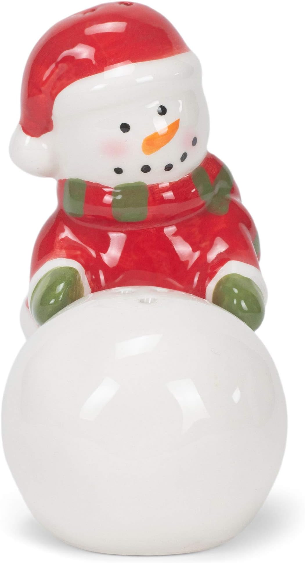 Transpac Ceramic Snowmen Snowball Salt Shaker, Salt Pepper Set