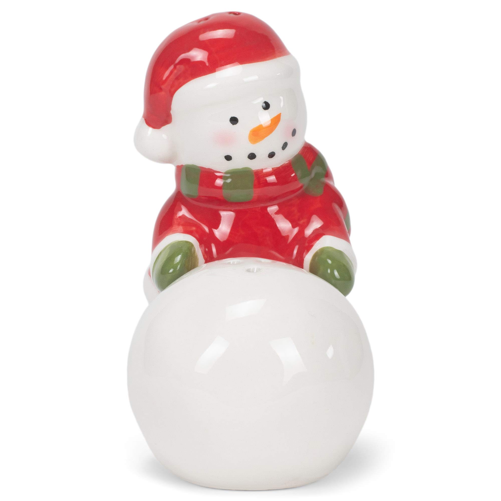 Transpac Ceramic Snowmen Snowball Salt Shaker, Salt Pepper Set