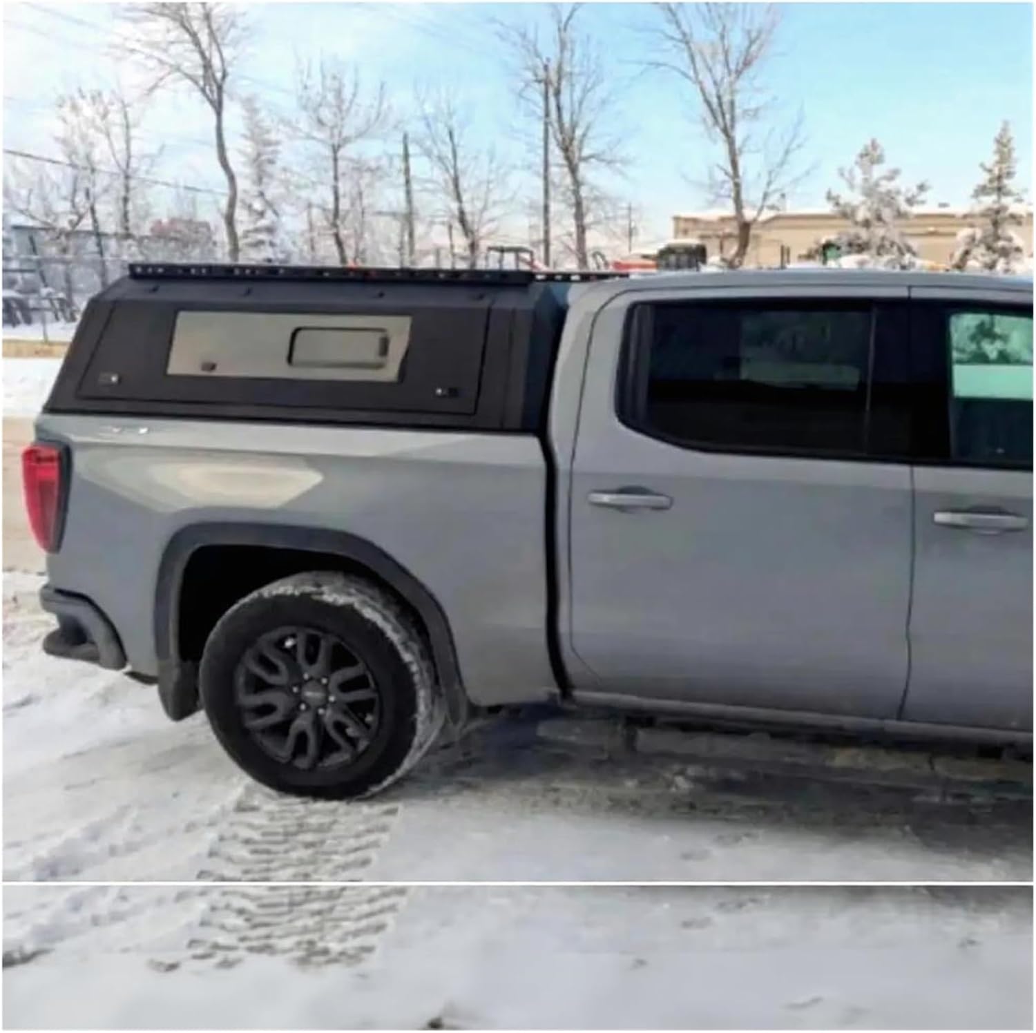 Custom-fit Heavy-Duty Pickup Hardtop Canopy Aluminum Truck Bed Camper Topper Cap Compatible with GMC Sierra 1500 2024 Pickup Truck Bed