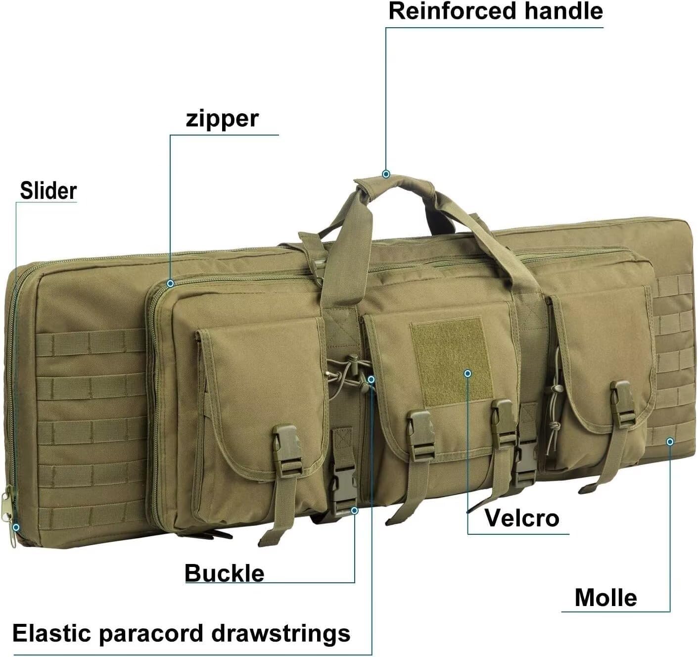 Générique Imperméable À l'eau Housse Carabine,Housse De Protection Carabine Transport avec Poignées Bandoulière,Sacoche Tactique,Carabine A Plomb pour Adultepour Chasse Militaire De Pêche Sac Dos