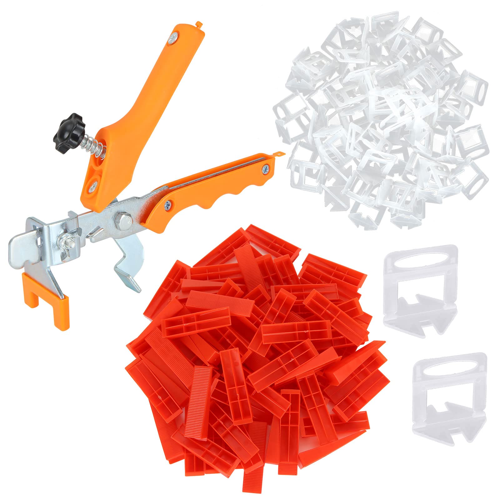 JMIATRY Sistema de nivelación de azulejos, espaciadores niveladores de azulejos, 2 mm, 600 clips espaciadores de nivelación, 100 cuñas reutilizables y 2 alicates de instalación, kits de sistema de