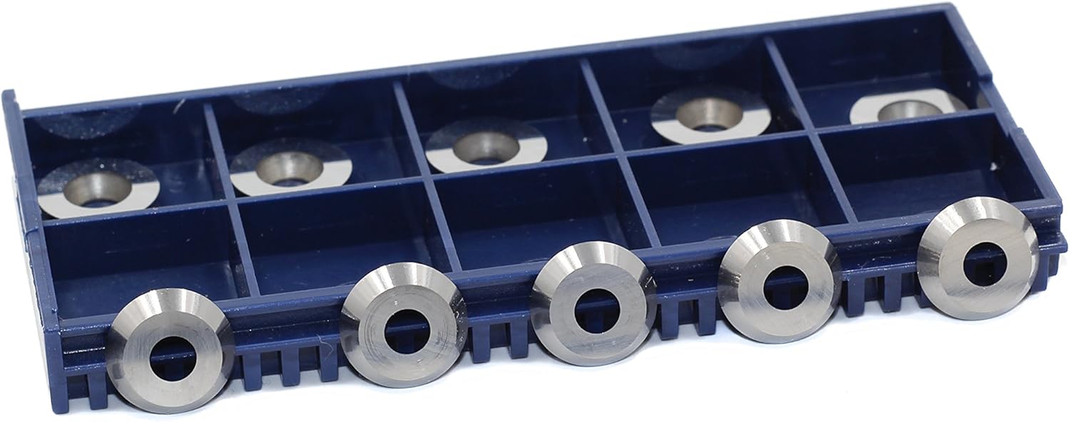 1/2 Inch Diameter 12mm Round Replacement Carbide Cutter Insert, Pack of 10, For Full And Pro Size Hollower Finishers Wood Turning Tools