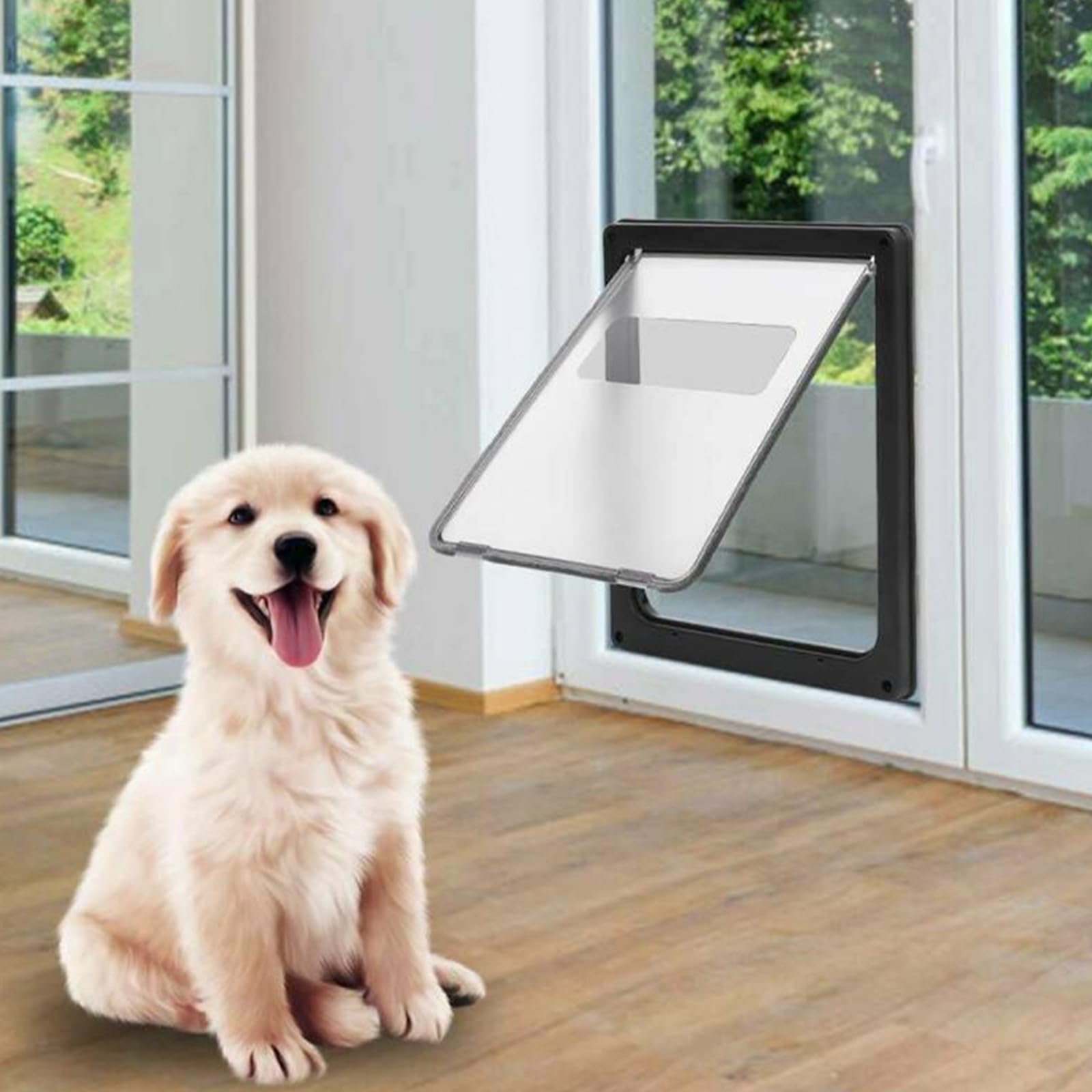 Haustiertür, sichere Hundeklappe mit klarer Sicht, einfache Installation, 2-Wege Eingangs und Ausgangskontrolle, sichere Hundeklappe mit klarer Sicht, einfache Installation