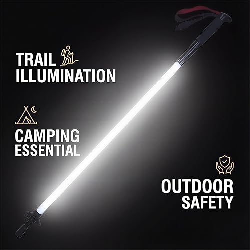 Miniatura 5 de Ilumina tu sendero bastón de seguridad LED premium  Aluminio de grado aeroespacial y PC duradero, IP55 impermeable para senderismo nocturno y