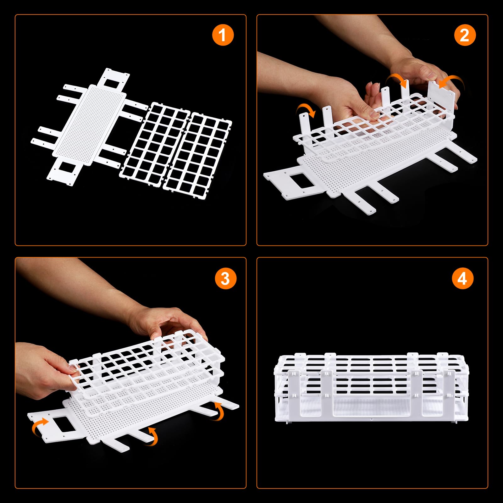 QUARKZMAN Plastica Test Porta Tubo Supporto 24 Fori 3 Strati Lab Staccabile Tube Supporto Bianco per 25mm Prova Provette, 5pz