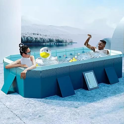 Piscina familiar grande de 139.58.5765 pies, piscina familiar grande para adultos y niños, piscina enmarcada sobre el suelo, azul y verde para