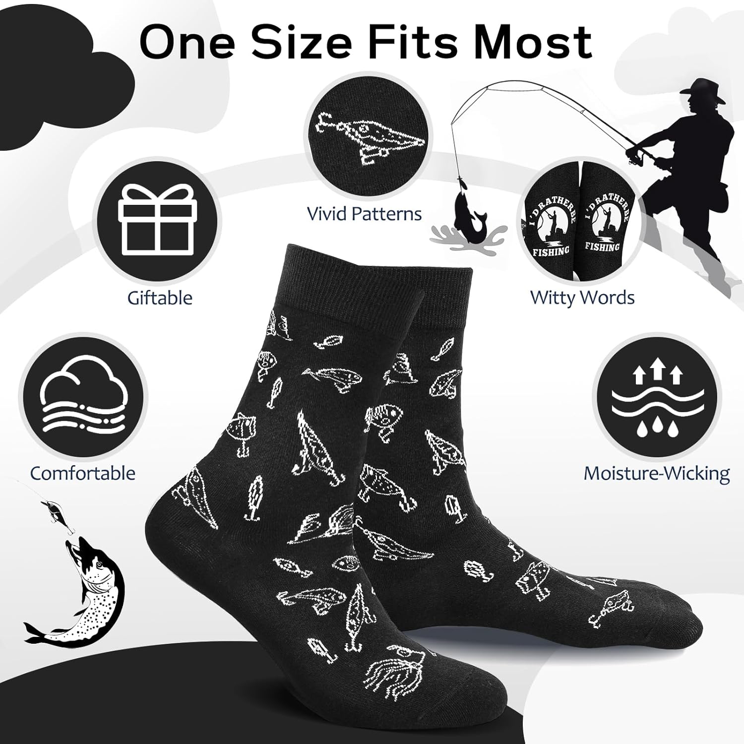 AGRIMONY I'd Rather Be Funny Socks- Novelty Cool Socks for Men Women Teen- Fathers Christmas Birthday Gifts Stocking Stuffers - Image 4