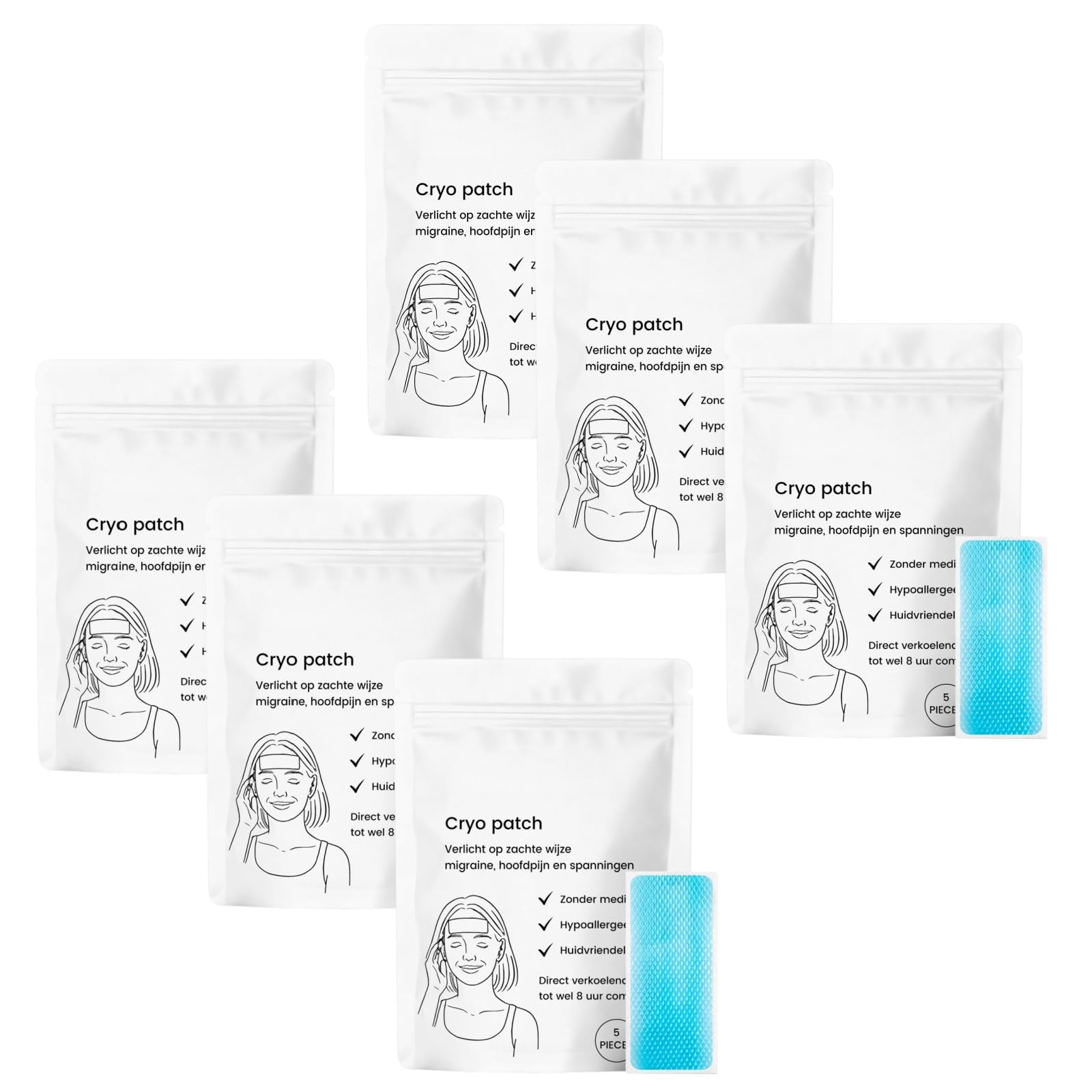 Patch Rinfrescante Frontale - Patch Testa Comfort Freschezza 5 pezzi | Patch rinfrescante frontale - sensazione di freschezza immediata, ipoallergenica, 5 pezzi