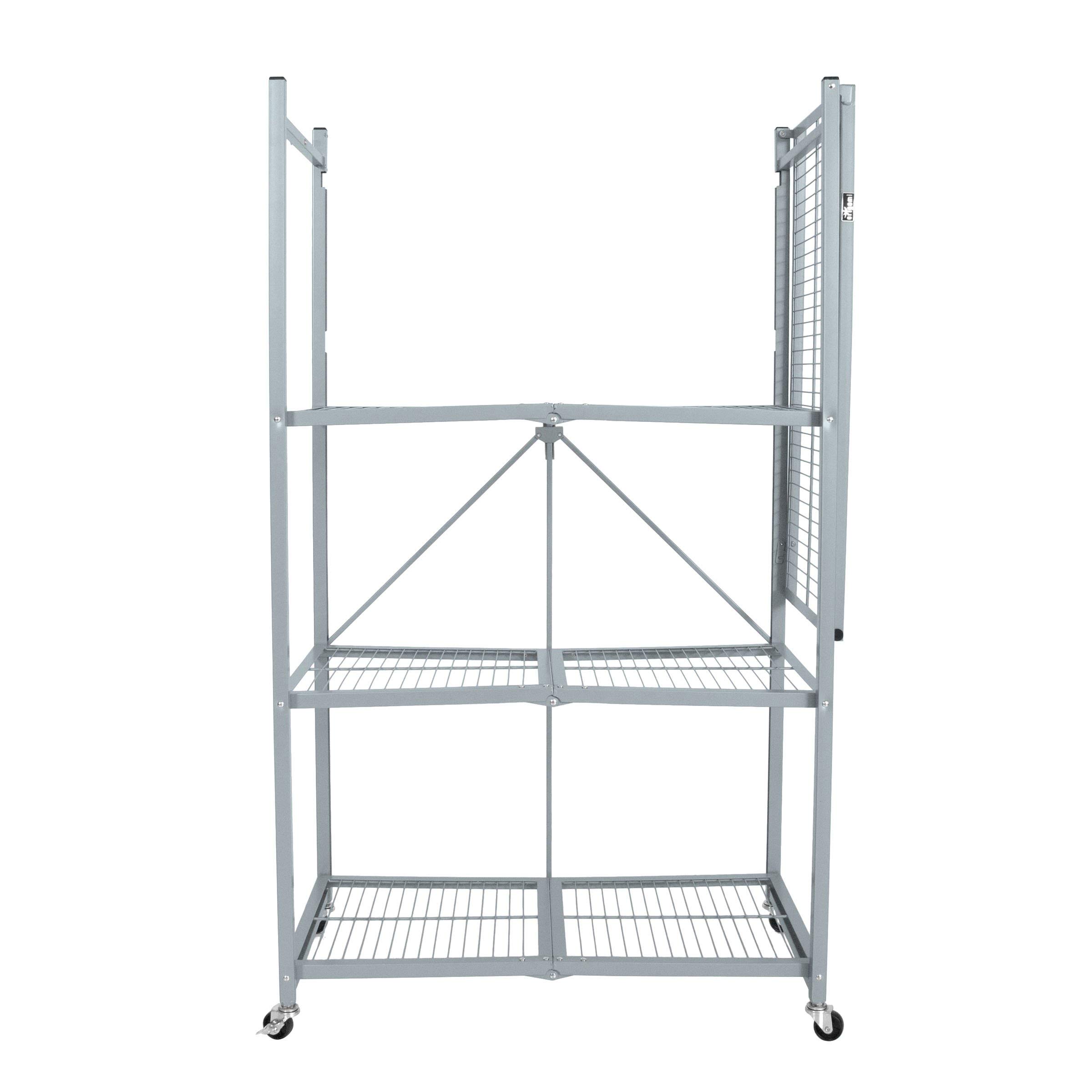 Origami 3Tier Storage Shelves on Wheels, Steel Shelving Holds 1000