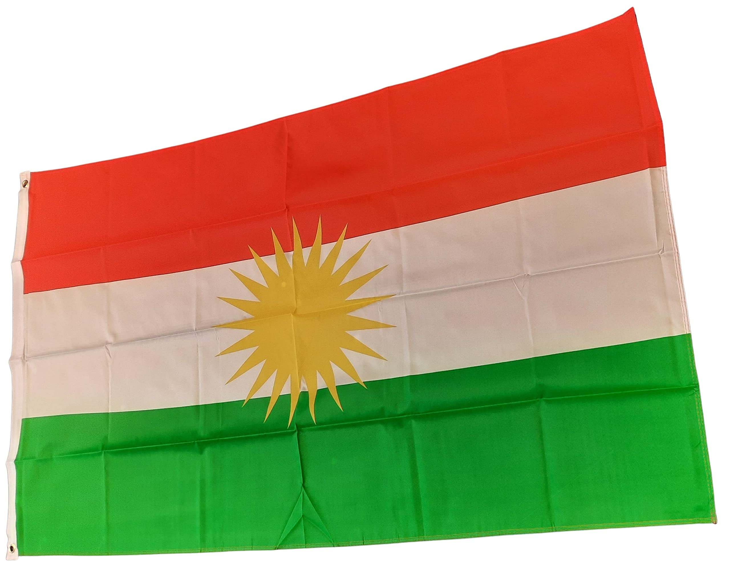 NWFlags Kurdistan Flag 5ft x 3ft 75d Premium Polyester Suitable For Flagpoles, Red, White, Green