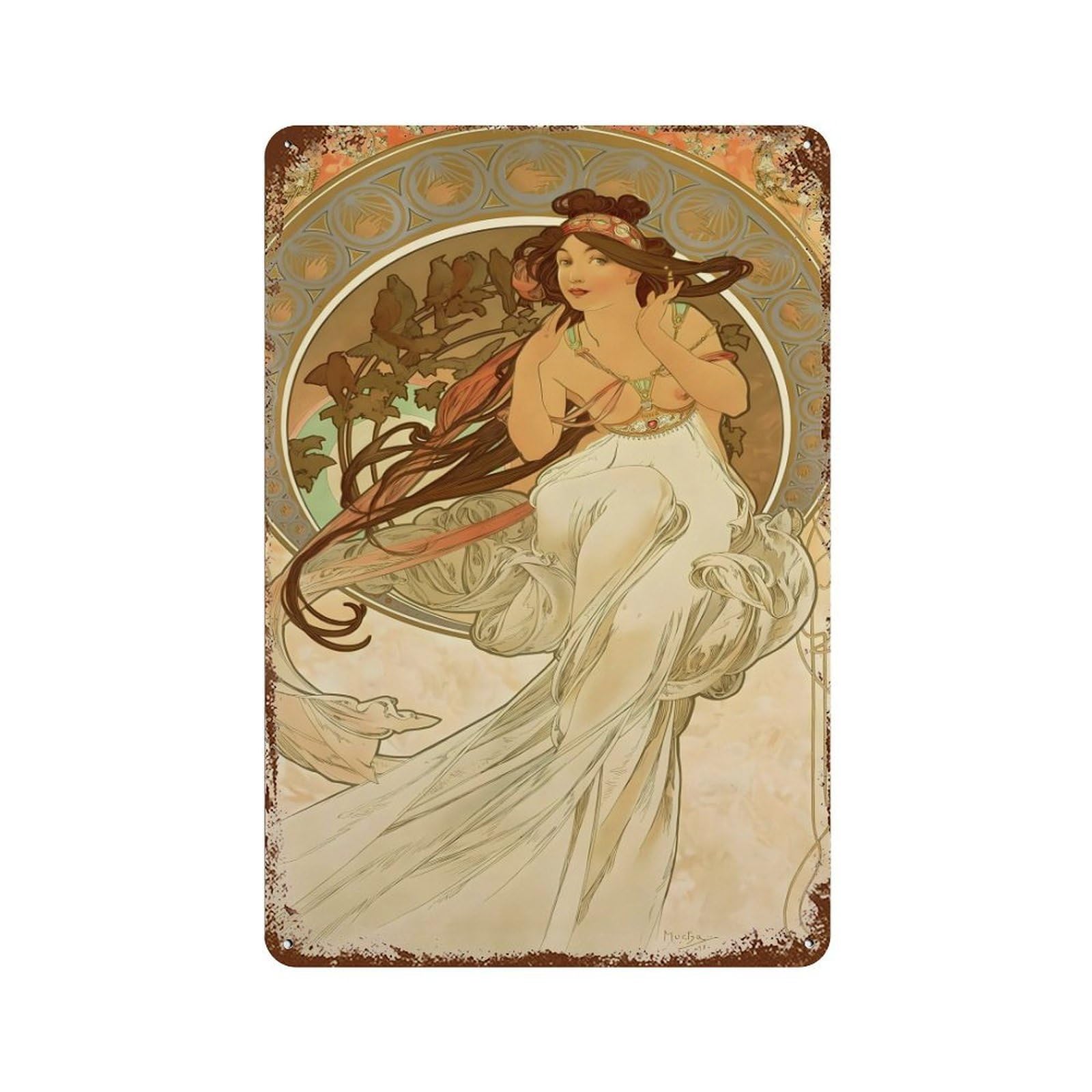 xiaoxiaoshen Alphonse Mucha (1) Wall Decor Art Metal Tin Poster Modern Home Decor Art Home Bar Shop Decorations Vintage Sign 30x20cm