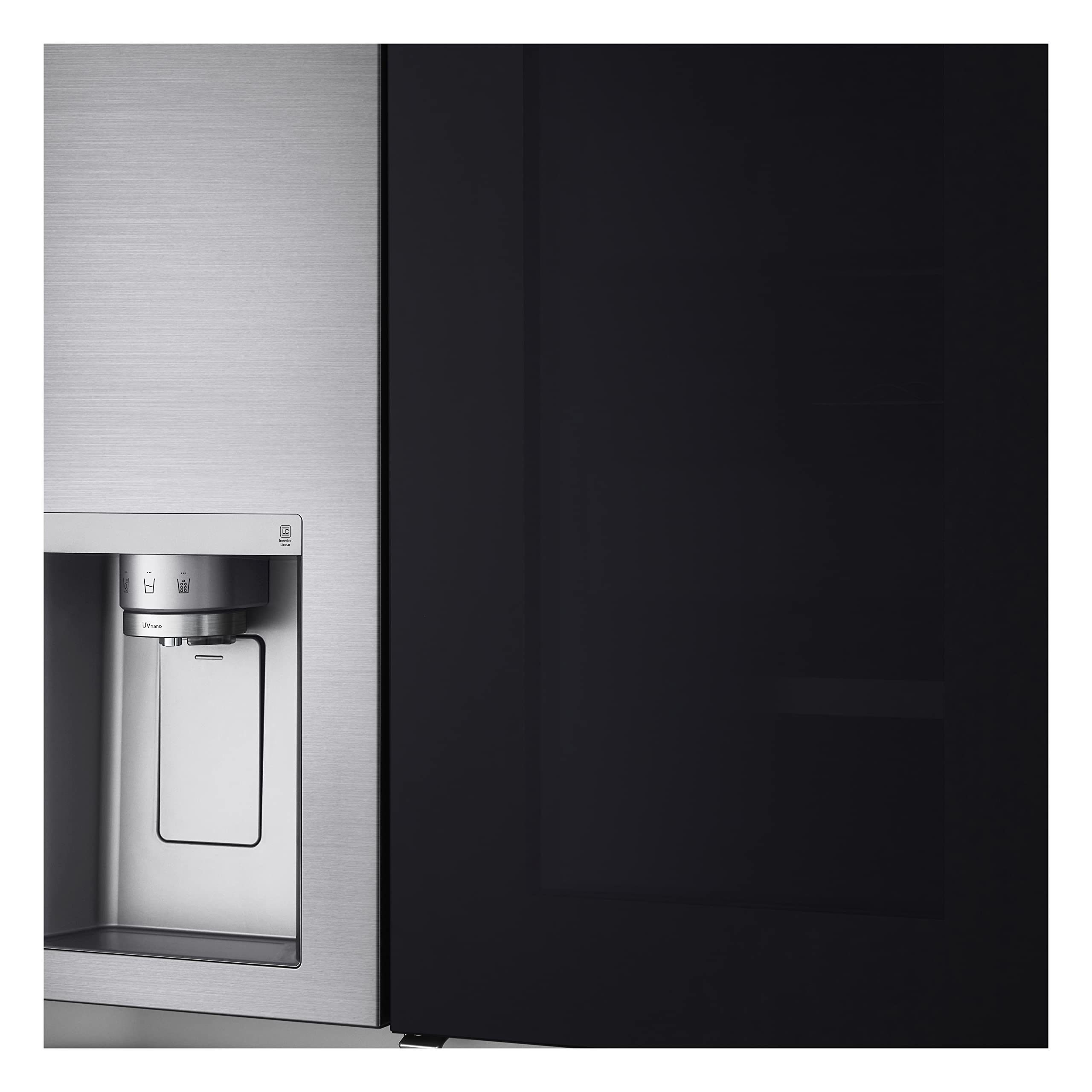 LG GSXV91PZAE - Frigorífico Americano Side by Side InstaView Total No Frost con congelador, 635 L, dispensador de agua y hielo UV Nano, refrigerador lineal, refrigerador inteligente con Wi-Fi y