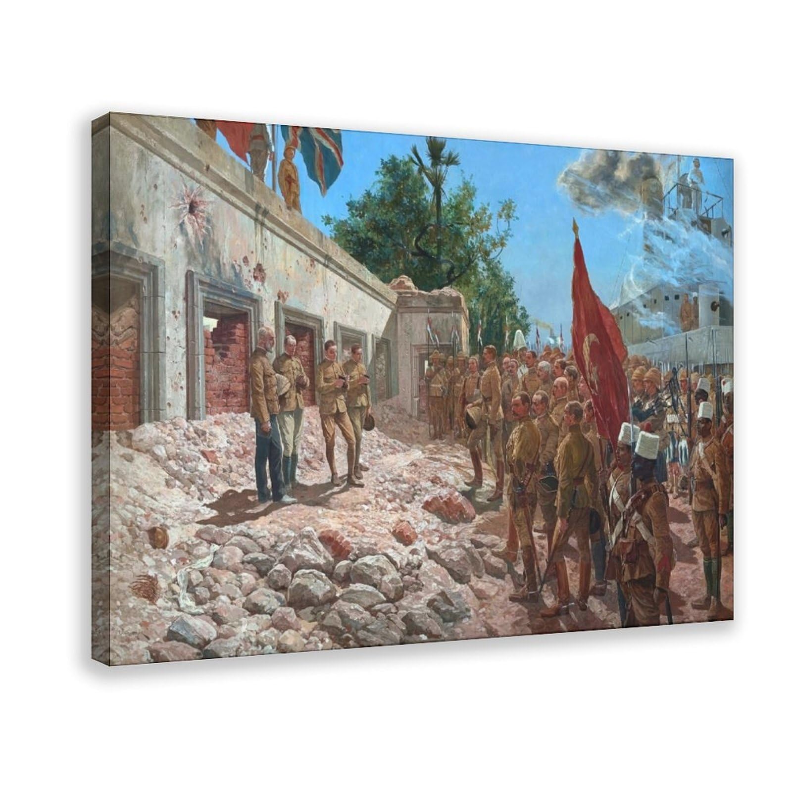 WCYB The Memorial Service for General Gordon, 4 September 1898 by Richard Caton Woodville Prints Posters Canvas Deco Paintings Wall Art For Office Hangable