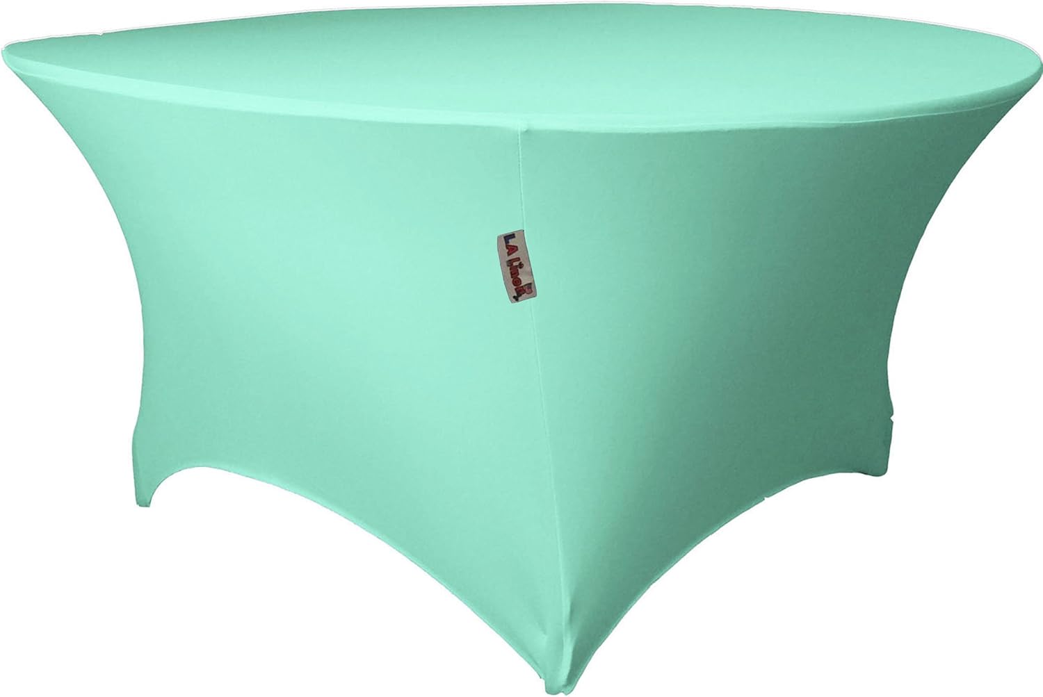 LA Linen Round Spandex Tablecloth, 60 by 30-Inch, Red