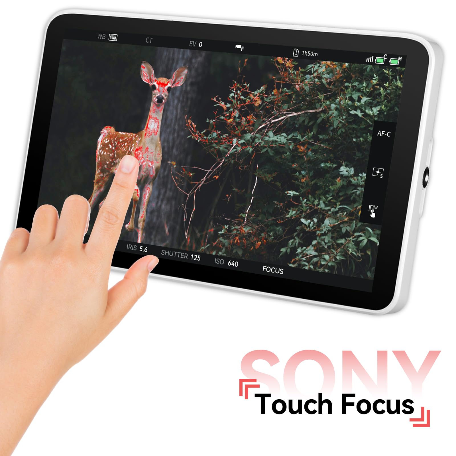 Portkeys LH7P Camera Field Monitor 7'' 1000nit Touchscreen Camera Monitor Wireless Control Camcorder for A7S III/FX30/ZV-E10, BMPCC 4K/6K/6K Pro (White)