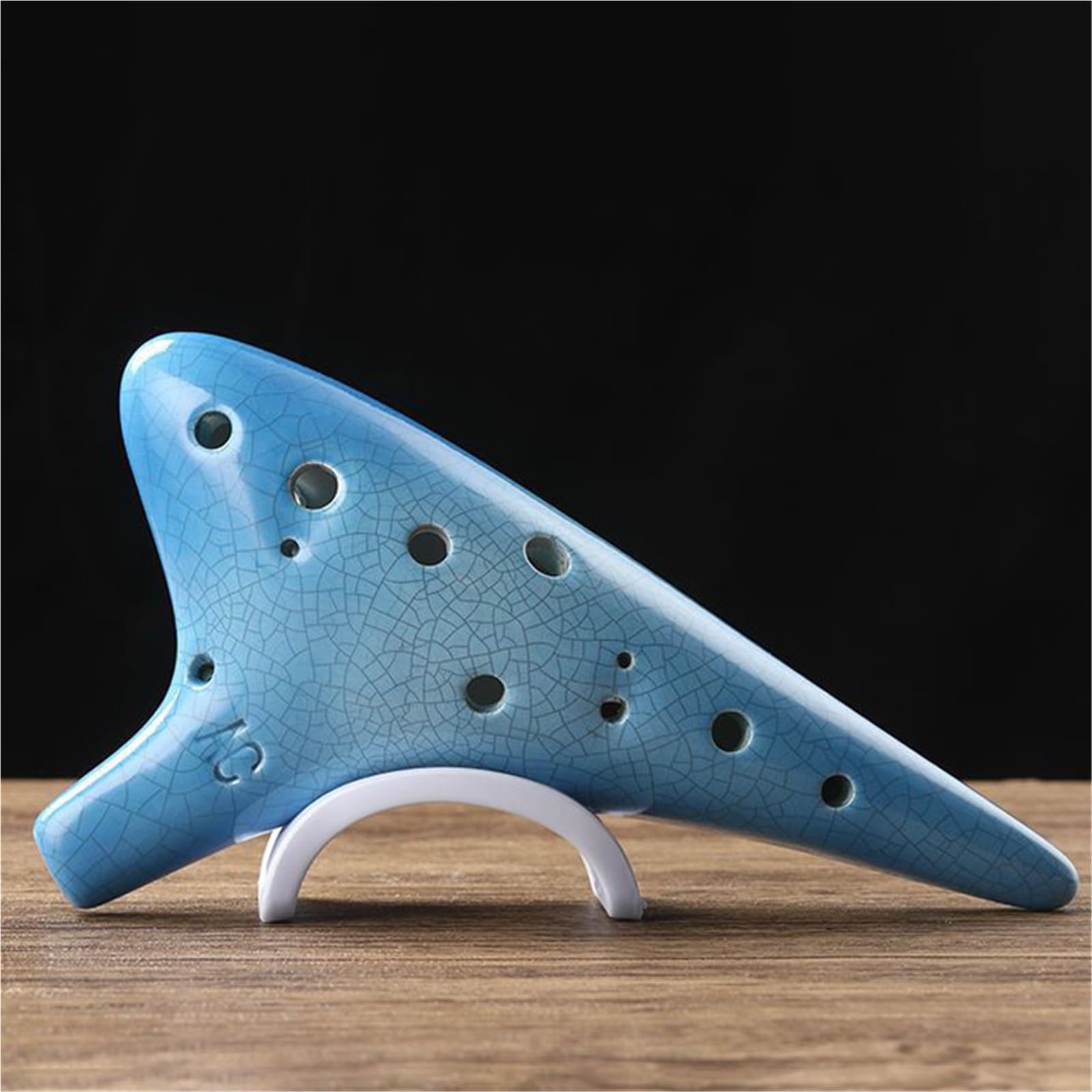 Ocarina Per Principianti Ocarina 12 Fori C-tune Beginner AC Professional Beginner Adult Ice Crack Ocarina(Blue 1)