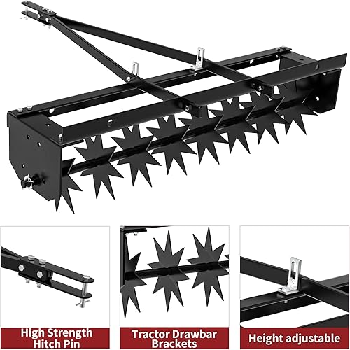 Miniatura 2 de YITAMOTOR 32" Tow Spike Aerator Tool Tow Behind Lawn Aerator Black
