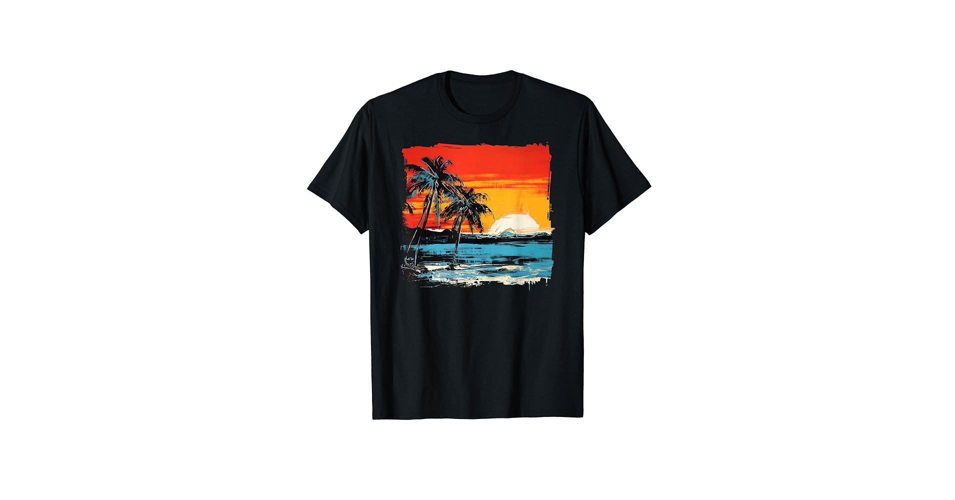 Amazon.com: Tropical Ocean Sunset Palm Trees Stylish Street Art