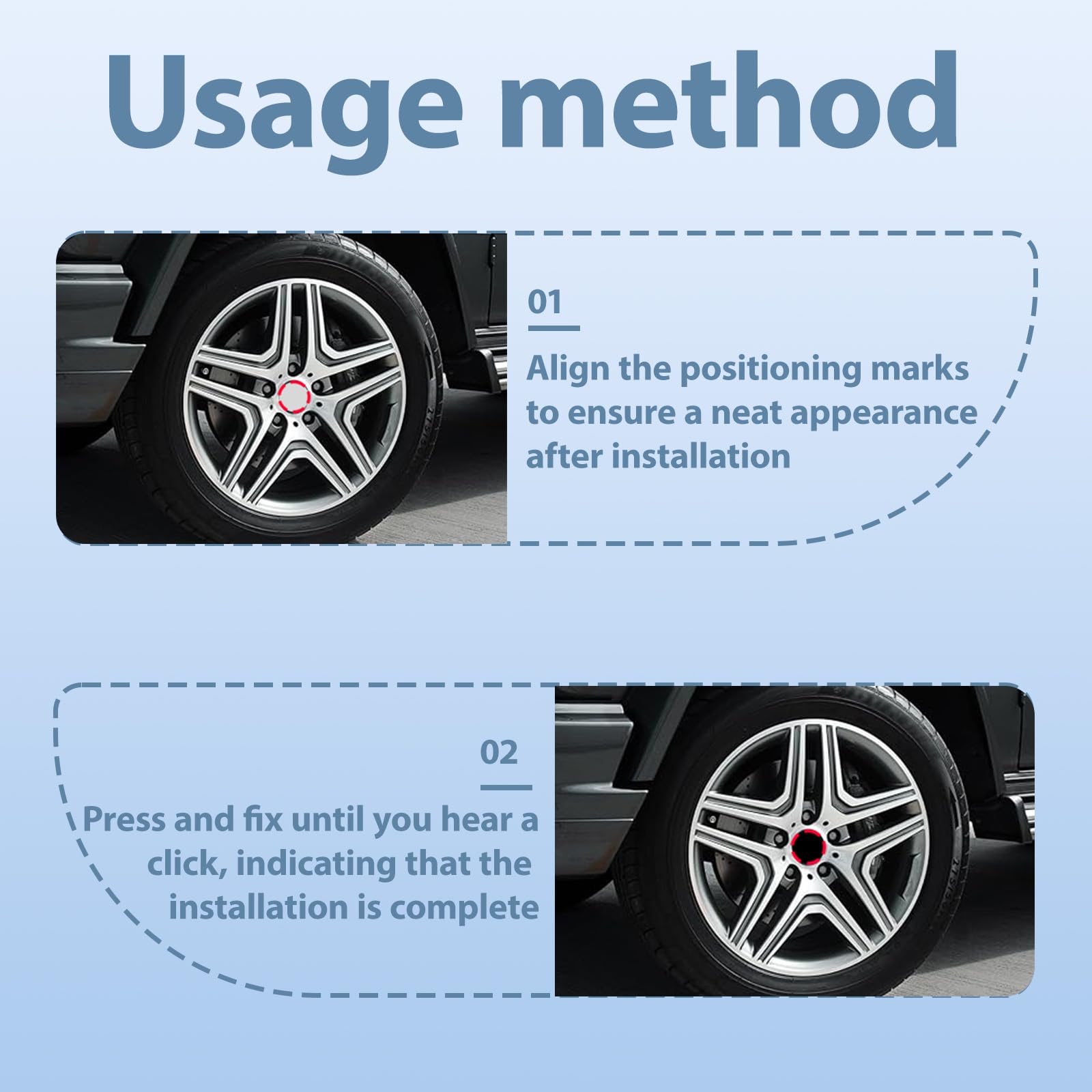 4 Pièces Universels Cache Moyeu 60mm, Moyeu de Roue, Enjoliveurs Centre de Roue en Noir pour Automobiles, Cache Seat Universels, Facile à Installer et Durable(OD 60mm ID 56mm) - 5