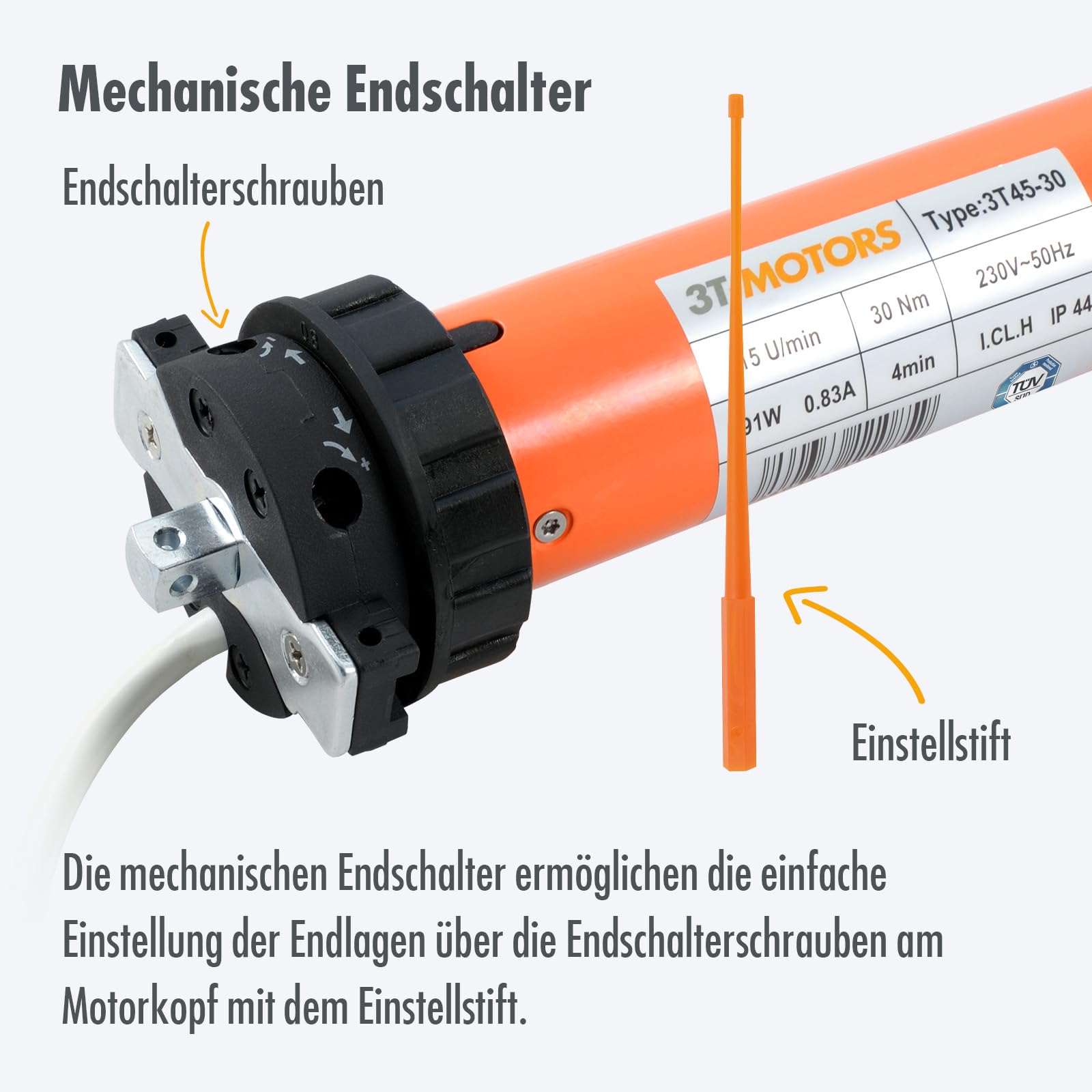motor an markise nachrüsten 3T-MOTORS Markisenmotor 3T45-30 (Zugkraft 30 Nm/60 kg) für 63 mm Markisenwelle, zum bei Markisen bis 3 m Ausladung, einfache Montage mit Zubehör, Markisenantrieb Auto & Motorrad Einziehbares Sonnensegel 4x3m, nach BB_BHSLMSPACEROEM-5_1 Size:54 cm Frame Size