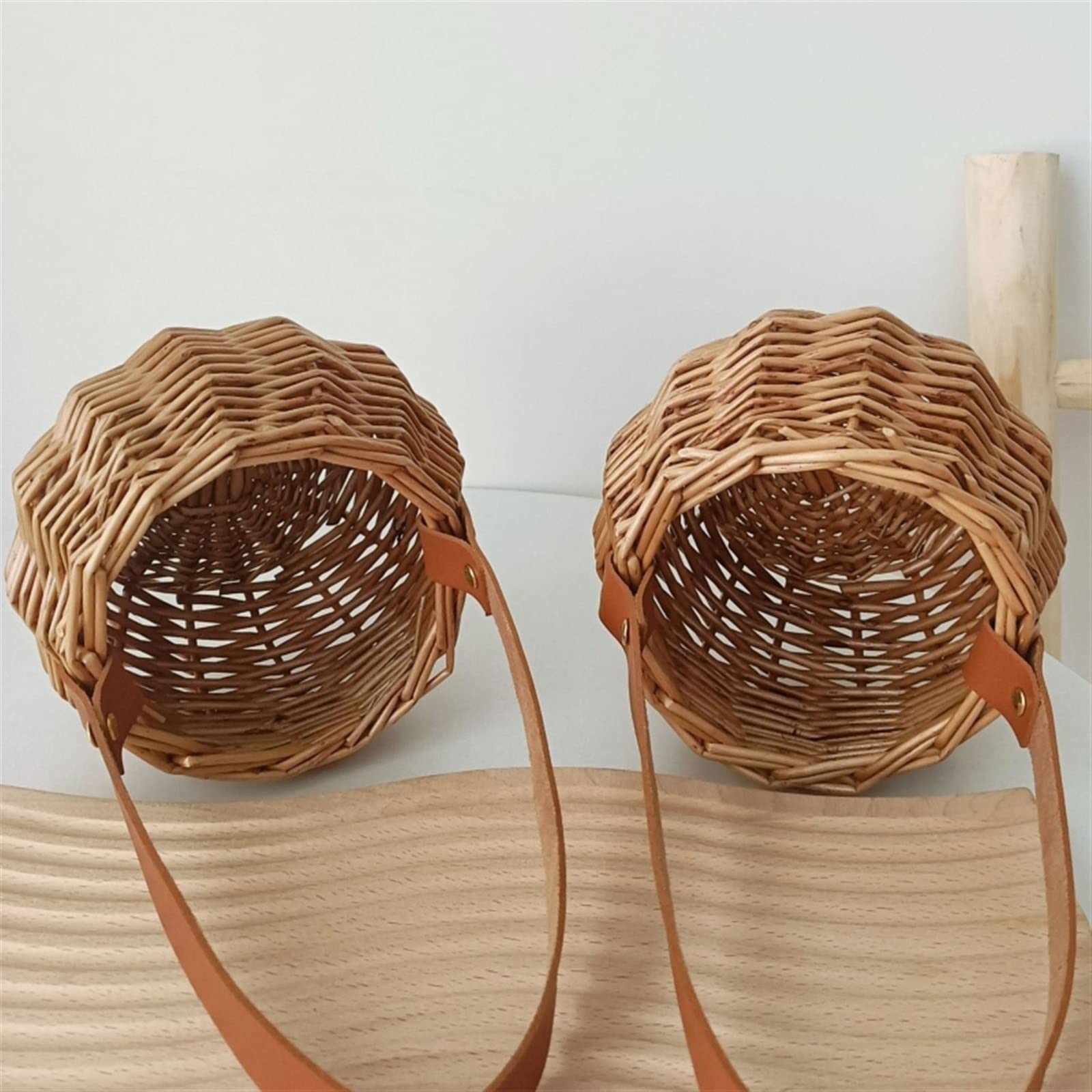 Sintuff Lot De 6 Paniers De Pique-nique En Osier Avec Poignée Pour œufs De Pâques Et Bonbons Ovales Tissés Pour Organiser, Rangement D'œufs De Fruits, Cadeaux De Mariage (marron Foncé